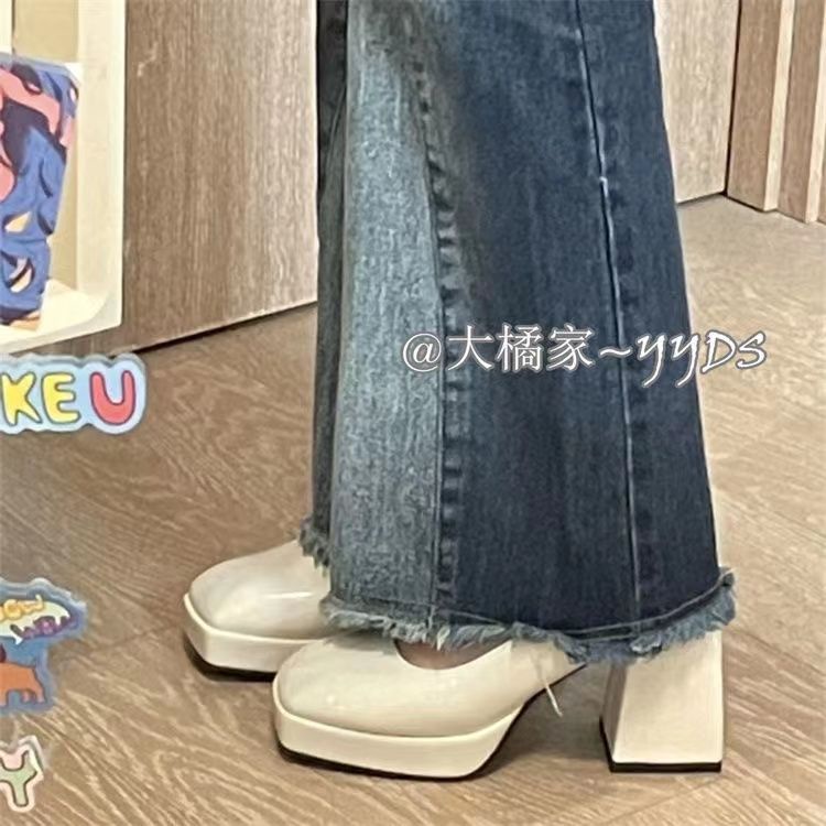 Giày Cao Gót Da Mũi Vuông Chống Thấm Nước Thời Trang Thu Đông 2022 Cho Nữ Đồng Hồ Đeo Tay Thời Trang Thanh Lịch Dành Cho Nữ