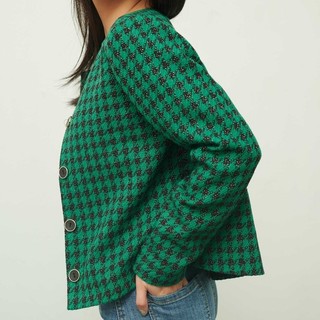 Áo khoác dạ tweed xanh - Maiimer