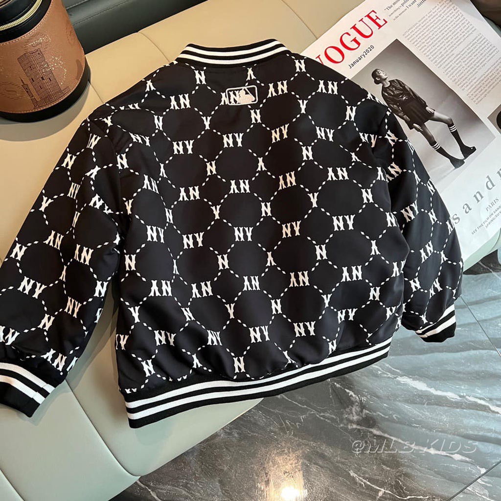 Áo khoác phao bomber họa tiết MLB 10-30kg bé trai bé gái