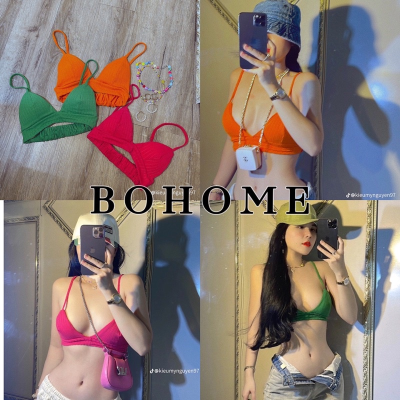 Áo Bra màu có dây tăng chỉnh, áo bra, áo nữ Bohome