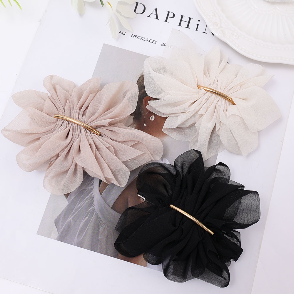 Kẹp Tóc chiffon Hình Bông Hoa Phong Cách Hàn Quốc Dành Cho Nữ