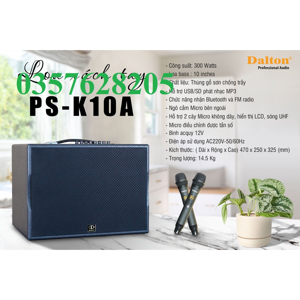 Loa xách tay karaoke Dalton PS-K10A - Hàng chính hãng