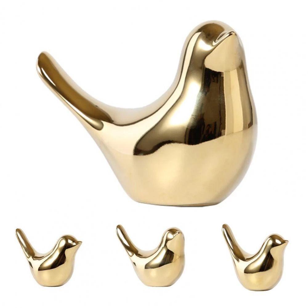 Đồ trang trí Chim DARNELL Bằng Gốm Mạ Điện Dễ Thương Vui Nhộn Để Bàn Trang Trí Phòng Khách