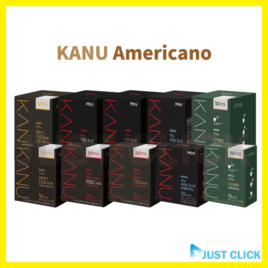 Maxim KANU Roast Americano Coffee mix Mini 30T / 90T / 120T [Nhẹ / Tối / Decaf / Ngọt] #Kanu Mỹ