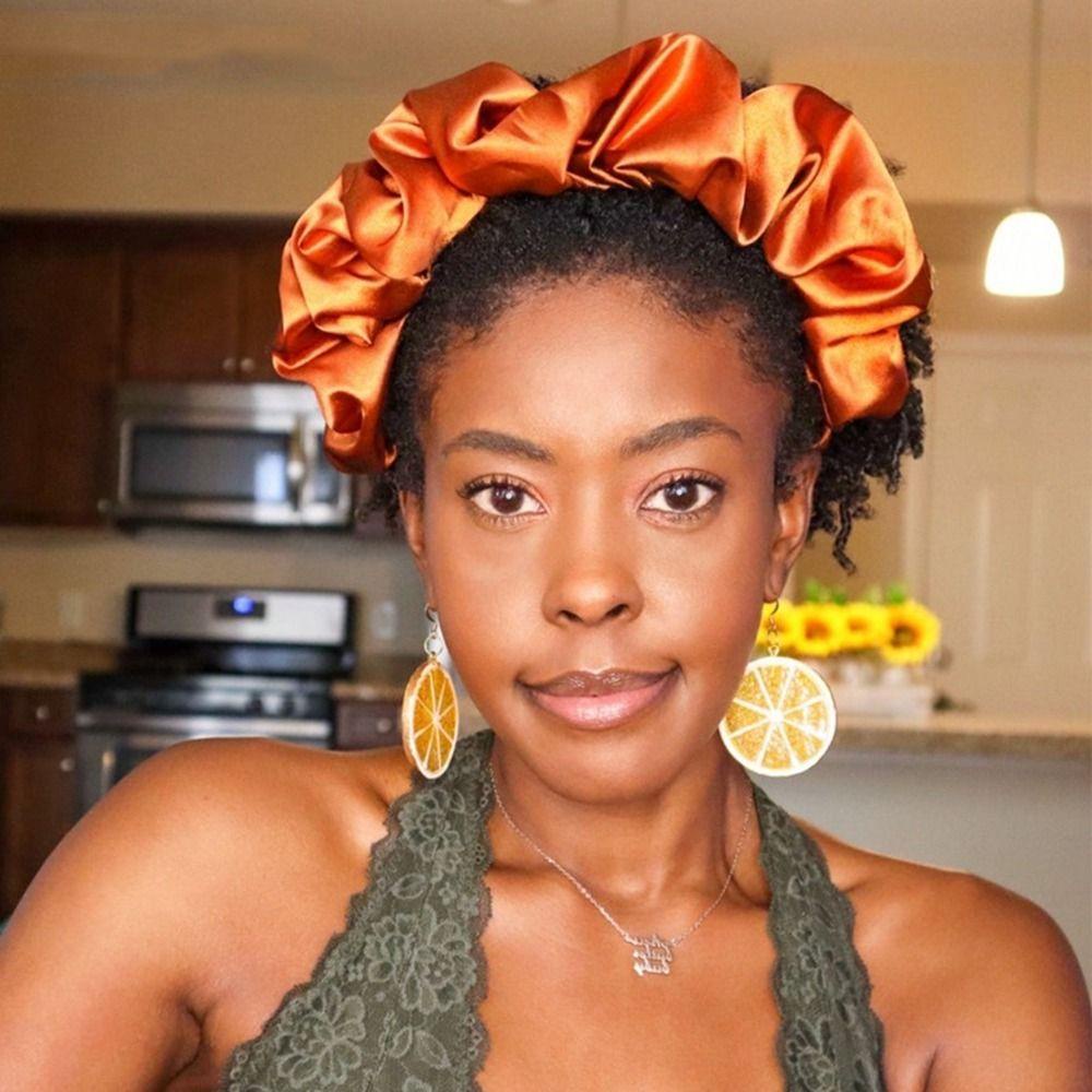 ANEMONE Băng đô cài tóc rửa mặt Satin Co Giãn Màu Sắc Trơn Phong Cách Hàn Quốc Cho Nữ