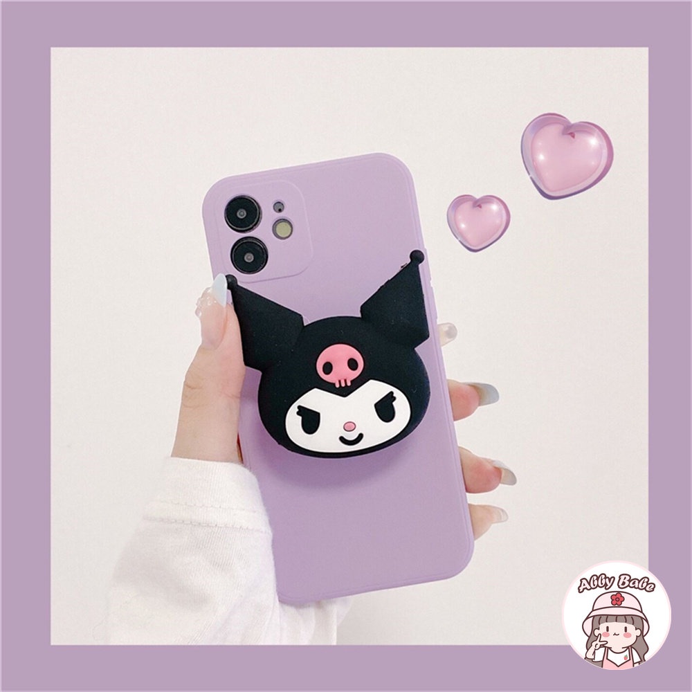 Ốp Điện Thoại TPU Mềm Chống Mồ Hôi Có Giá Đỡ Hình Kuromi Cho IPhone 14 Pro Max 11 7Plus 13 12 11 Pro Max X XS