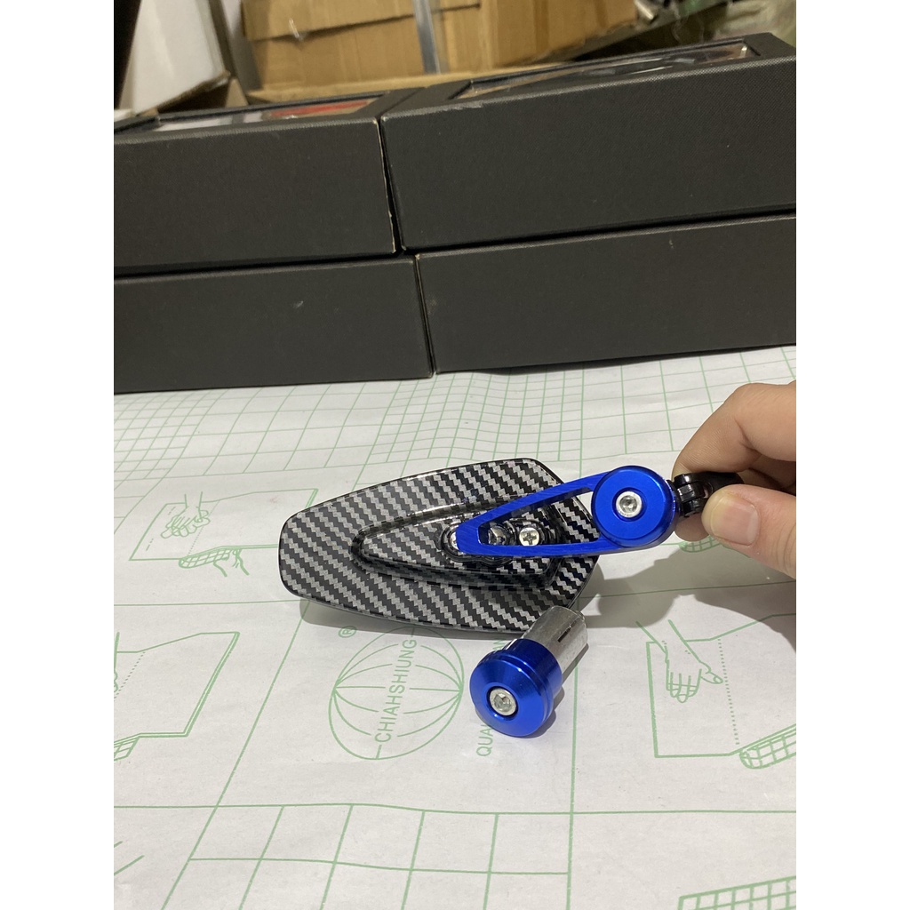 Gương Gù Gắn Tay Lái mặt Lưng Carbon Hàng Cực Đẹp