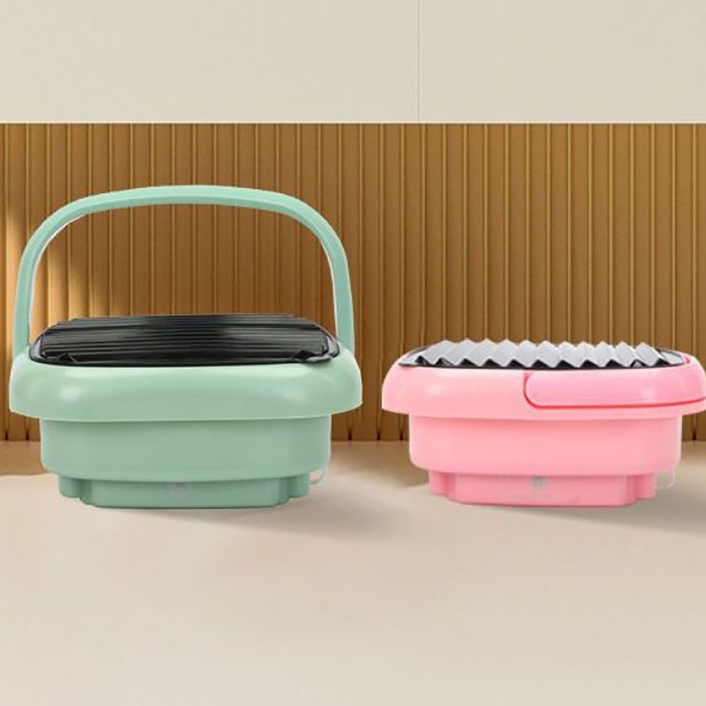 [Hàng HOT] Máy Giặt Mini Gấp Gọn Di Động Với Rổ Vòng Quay Khô / Ống Thoát Nước Cho Tất Quần Lót【Carbon070】