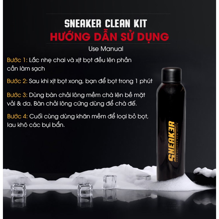 Chai vệ sinh làm sạch giày sneaker 280ml - SNEAK3R