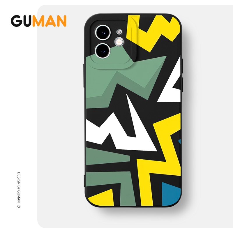 Ốp lưng GUMAN Mềm đen ngầu nam dễ thương đẹp Cho iPhone 14 13 12 11 Pro Max SE 2020 X XR XS 8 7 ip 6S 6 Plus kute XYB1248