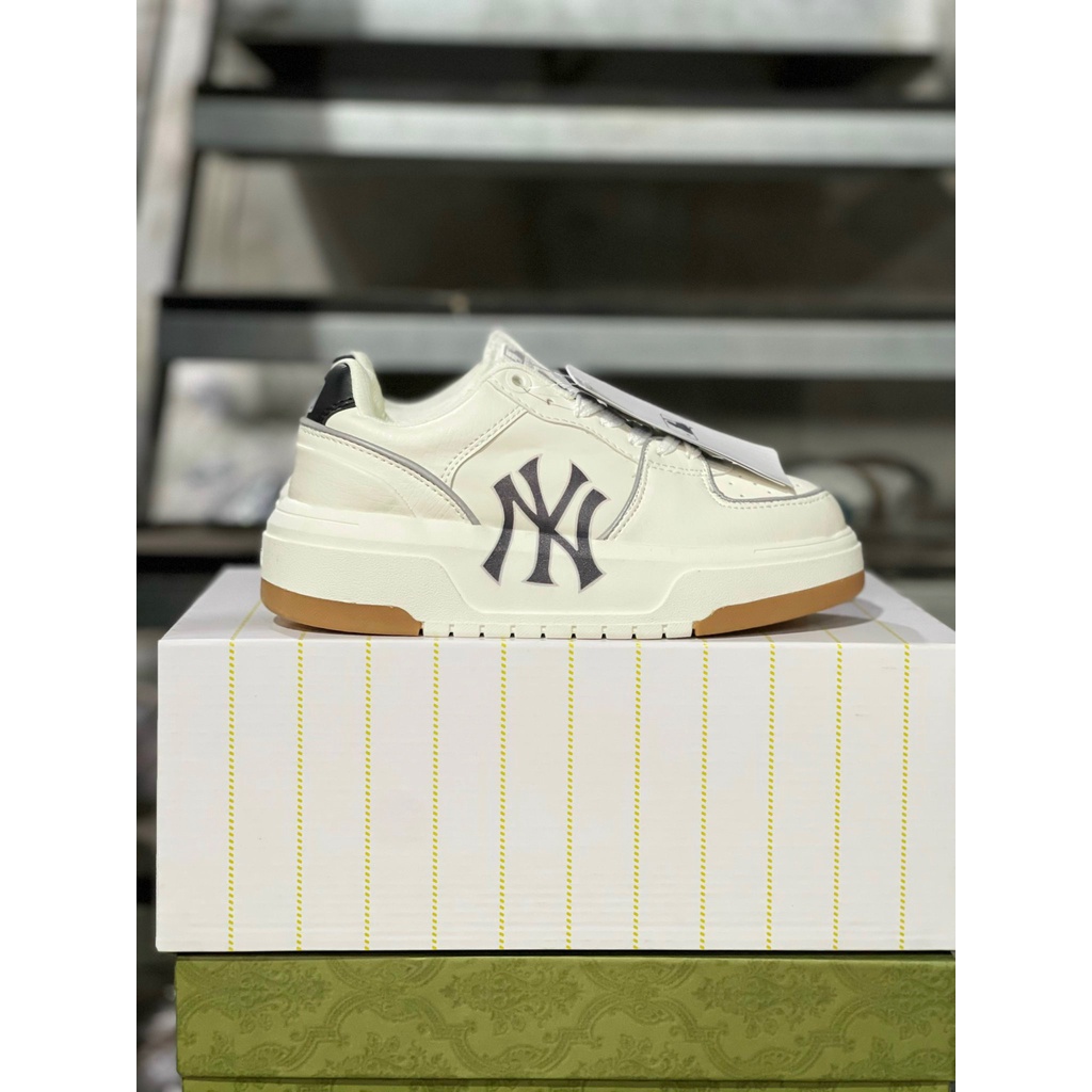 HoPi | Giày Sneaker MLB Chunky Liner, Màu nâu Tăng Chiều Cao 5cm, MLB NY, Full Box Bill
