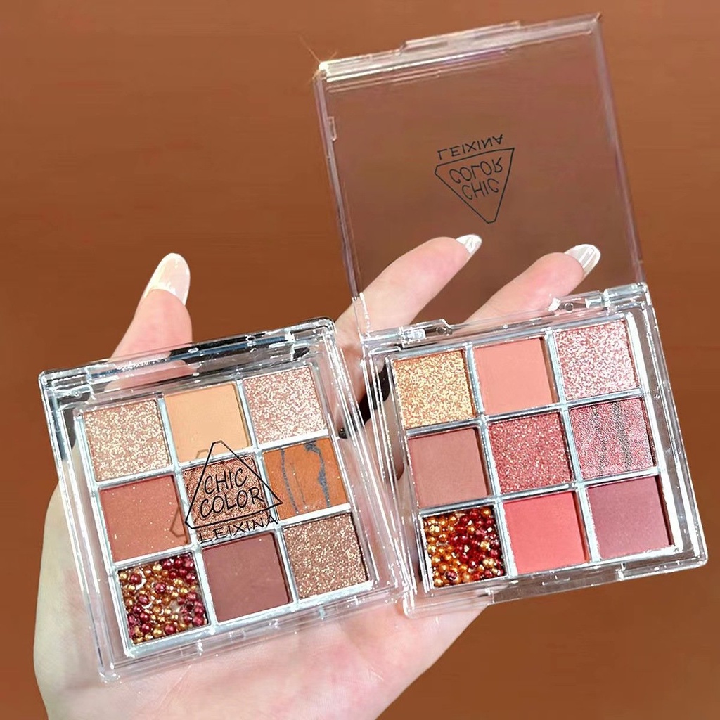 Phấn mắt 9 ô LEIXINA nội địa 8001 nhũ lấp lánh