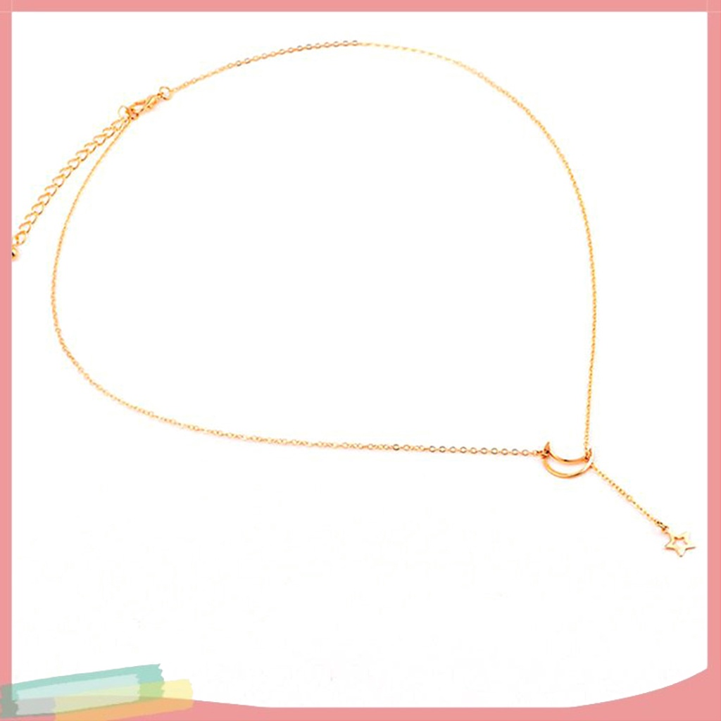 Dây Chuyền Hợp Kim Trang Trí Mặt Trăng Và Ngôi Sao Xinh Xắn Cho Nữ