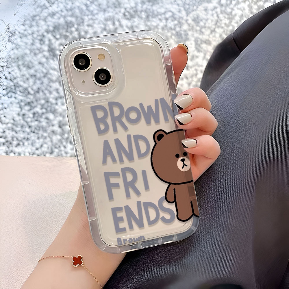 Ốp Điện Thoại Trong Suốt In Hình Gấu NASA Cho iphone 14promax 11 13 12 7Plus X XS Max