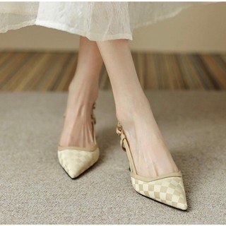 Giày gót bít - giày sandal colee slingback mũi nhọn version 2 cao 8p vnxk