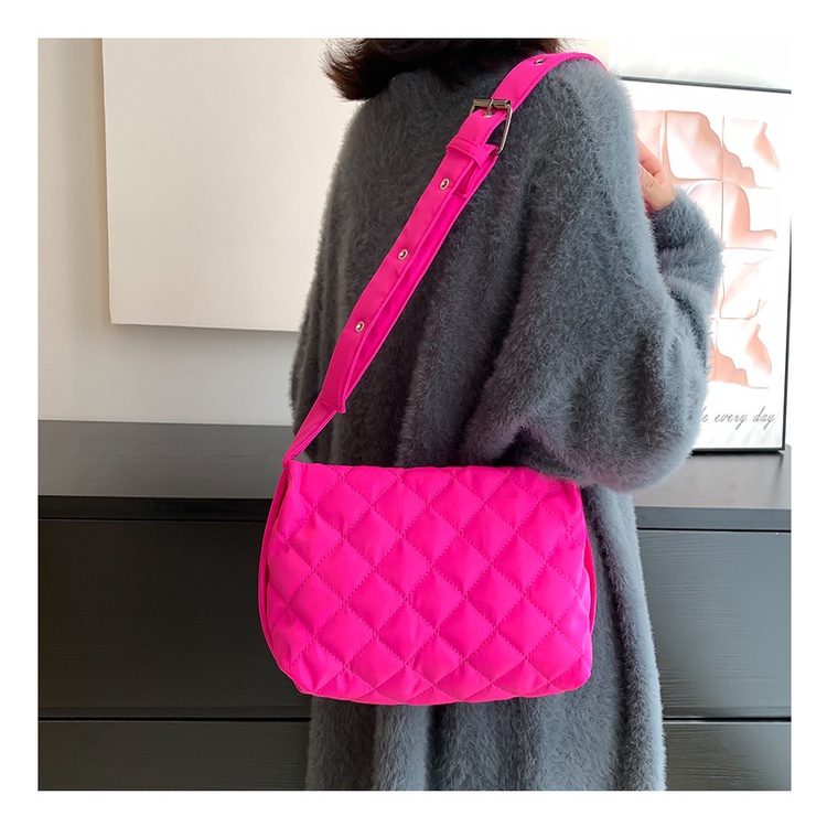 Túi Đeo JASMIN NOIR Chéo Chất Liệu Cotton Hoa Văn Kẻ Ô Giản Dị Dành Cho Nữ