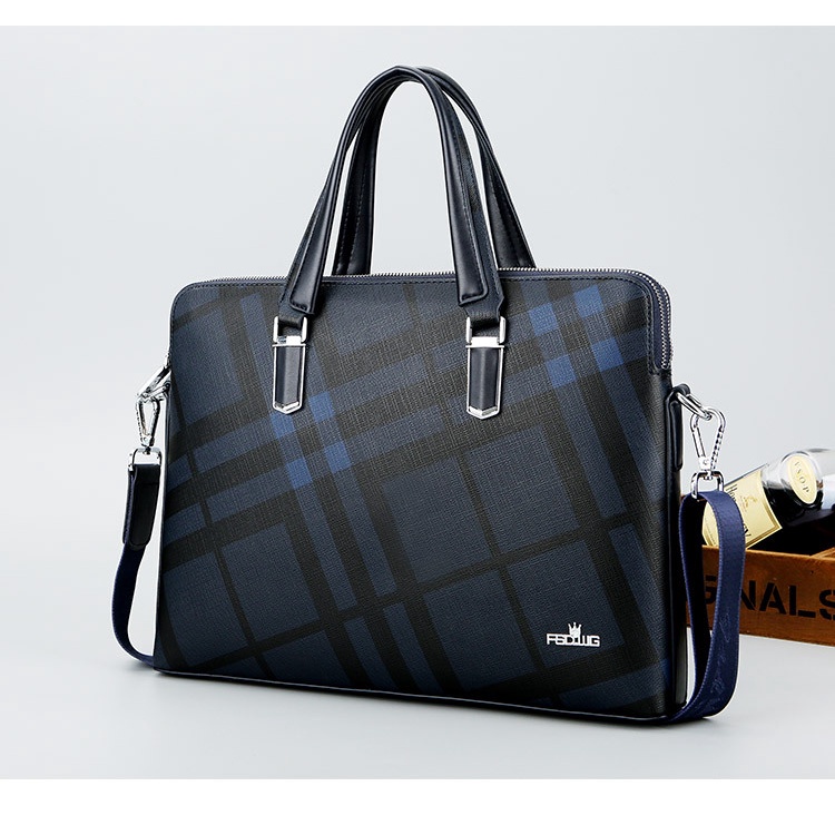 Cặp da công sở kẻ caro cá tính hàng chính hãng FSD.WG