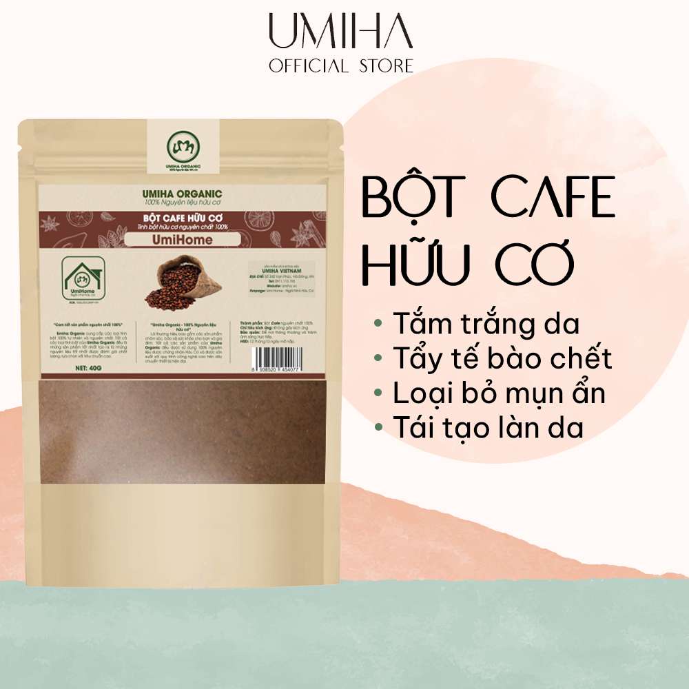 Bột Cà Phê Dưỡng Trắng Da Hữu Cơ Umiha Nguyên Chất 40g | Coffee Powder 100% Organic