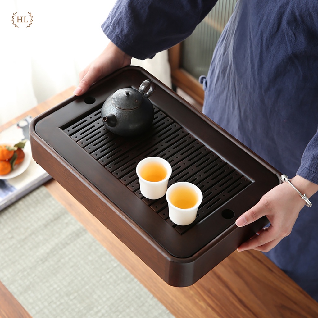BST Khay Trà - Khay đựng Bình Cốc chất liệu gỗ tre/thủy tinh/kim loại cao cấpTH