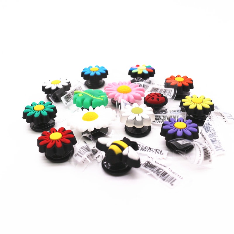 Jibbitz Crocs Button Dễ thương đầy màu sắc Daisy loạt giày trang trí Mini Bee Ladyboy phong cách giày phù hiệu FZL11