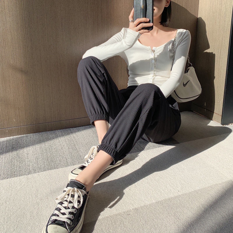 Quần Harem Lưng Cao Dáng Rộng Chất Liệu Lụa Mỏng Cao Cấp Thời Trang Cho Nữ