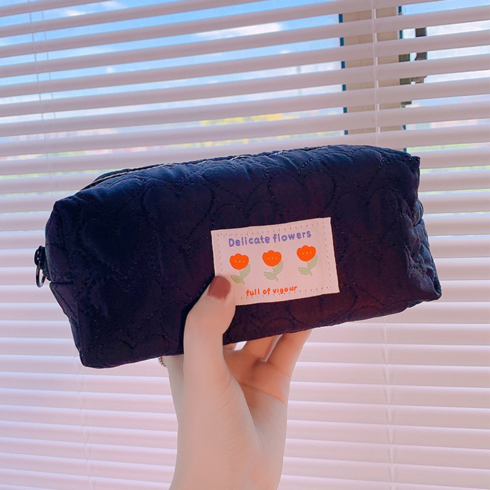 Túi Đựng Bút Bằng Vải Canvas In Hoa Tulip Nhỏ Dễ Thương