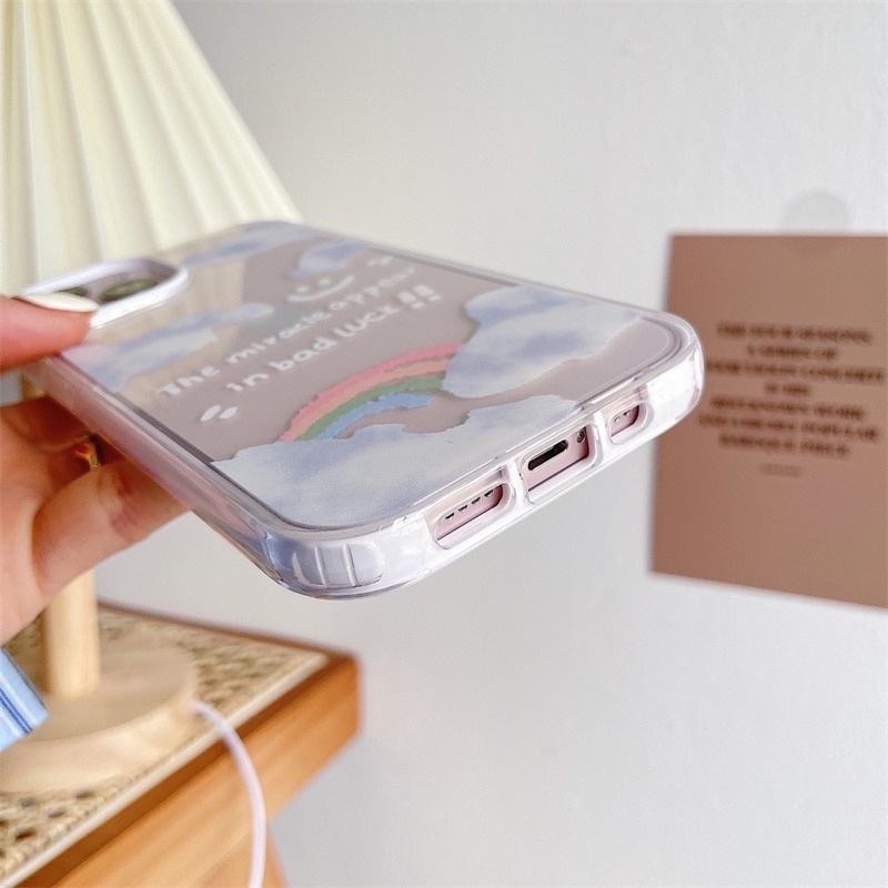 (SIÊU RẺ) Ốp lưng iphone viền trắng rời mây cầu vồng siêu xinh 7plus/8/8plus/x/xr/xs/11/12/13/pro/max/plus/promax