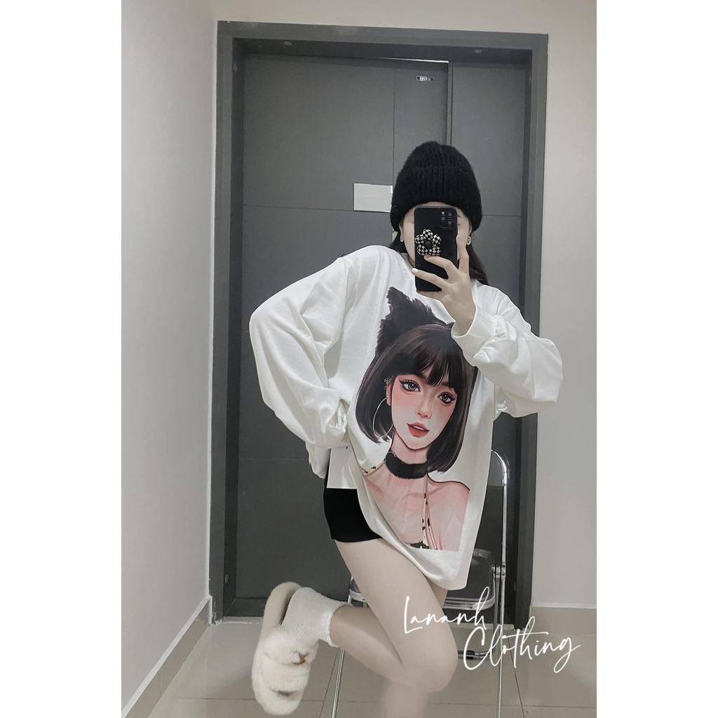 Áo thun dài tay nữ form rộng màu sắc trẻ trung full size satsun MÙA ĐÔNG ULZZANG DIỆN TẾT NOEL
