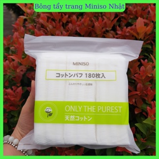 [Mã COSXANH100 giảm 10% đơn 250K] Bông tẩy trang Miniso Nhật Bản 180 miếng siêu mềm mại, siêu dai
