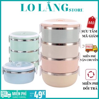 Hộp đựng cơm giữ nhiệt 3-4 ngăn/hộp đựng cơm giữ nhiệt inox giá rẻ - Hộp đựng cơm giữ nhiệt inox