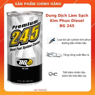 Dung dịch súc rủa kim phun buồng đốt xe hơi ô tô Diesel BG PN245 Premium tẩy cặn carbon