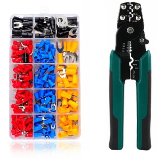 Kìm bấm cos chỉa, cos tròn, cos xe máy, cos pin đa năng + 1 hộp cos 230 cái