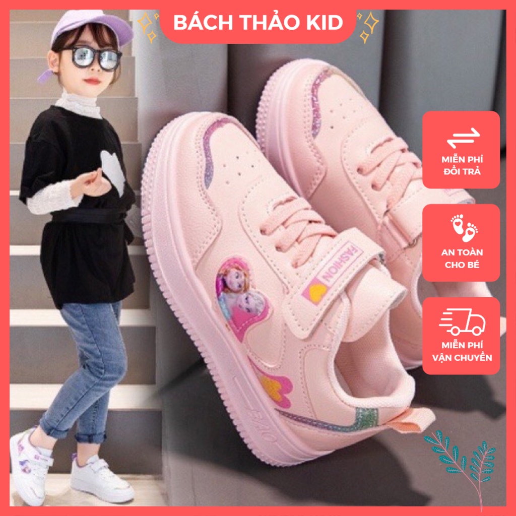 Giày thể thao giày elsa cho bé gái đế mềm êm thoáng khí cho bé quai dán tiện lợi phù hợp cho các bé gái từ 3-15 tuổi