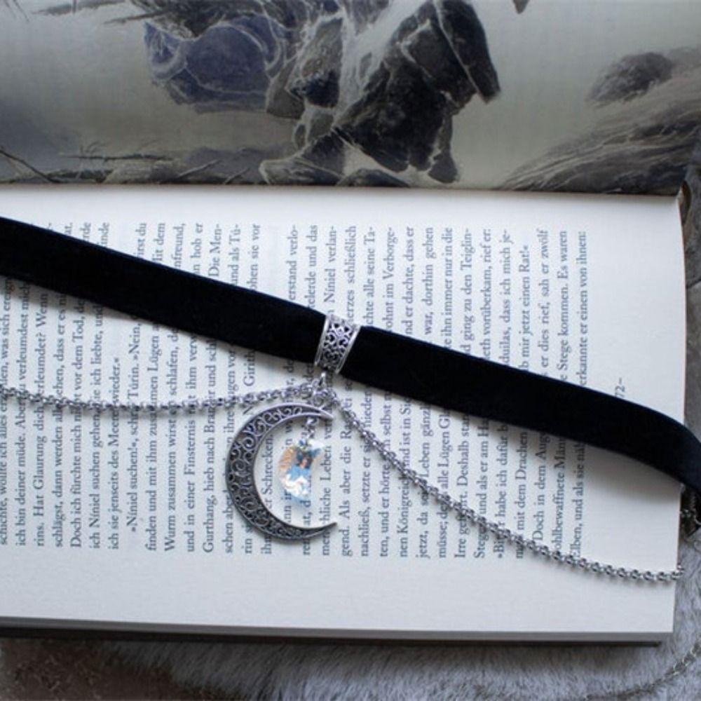 Vòng cổ Mặt Trăng Khuyết Phong Cách Retro Cho Nữ