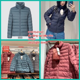 (có bill chuẩn auth) Áo khoác lông vũ siêu nhẹ Uniqlo nữ cổ trụ (hàng nội địa Nhật)