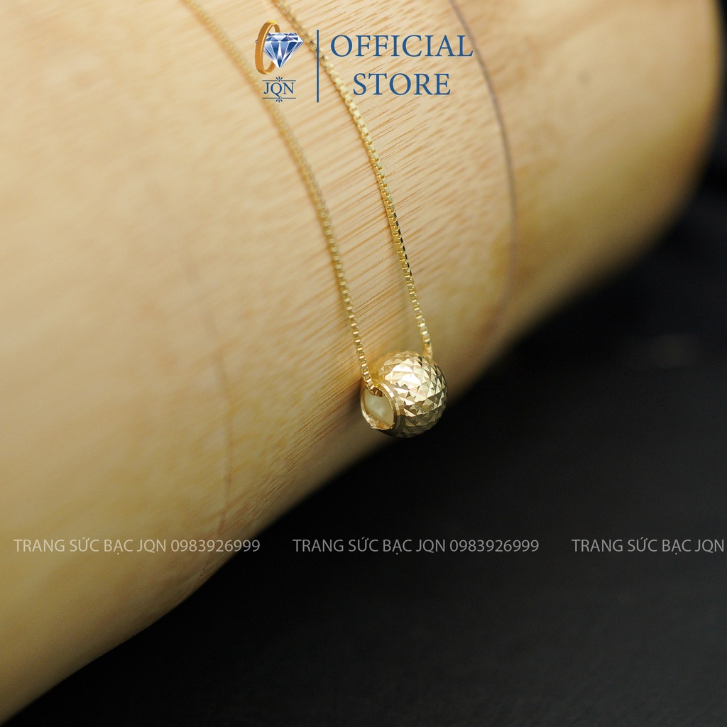 Dây chuyền bạc nữ quả cầu tròn chất liệu bạc xi vang thời trang/ Trang sức bạc JQN uy tín, chất lượng
