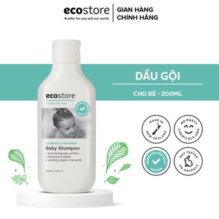 Dầu gội gốc thực vật ECOSTORE 200ml dịu nhẹ dưỡng ẩm cho bé (Dùng cho bé từ sơ sinh)