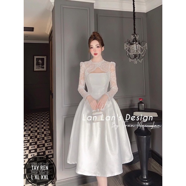 ĐẦM XOÈ TAY DÀI PHỐI LƯỚI BIGSIZE 1629