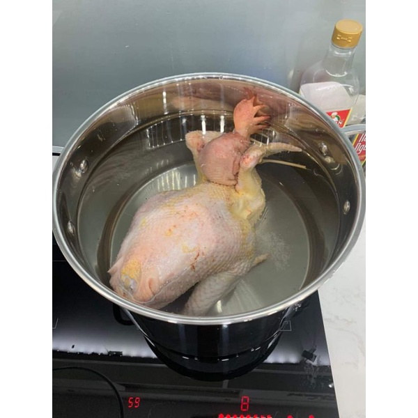 Nồi luộc gà inox 304 Kalpen 28cm - 30cm , 5 lớp đáy dùng từ BH 5 năm