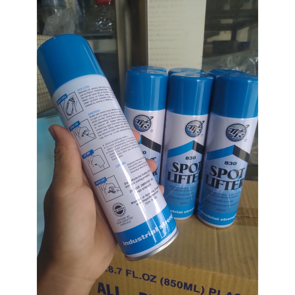 Chai xịt tẩy dầu trên vải 830