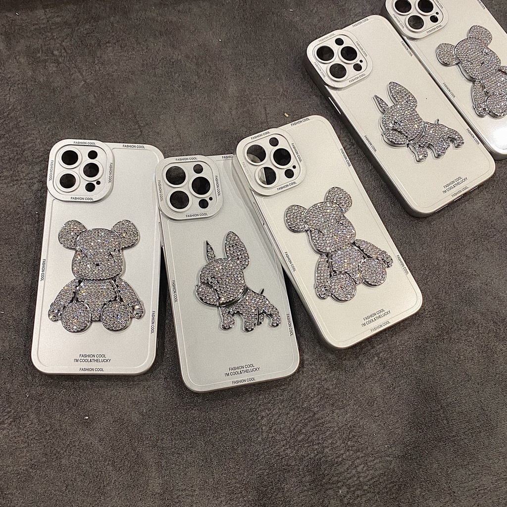 Ốp iphone bear brick, gấu lấp lánh, bling bling, đủ dòng iphone