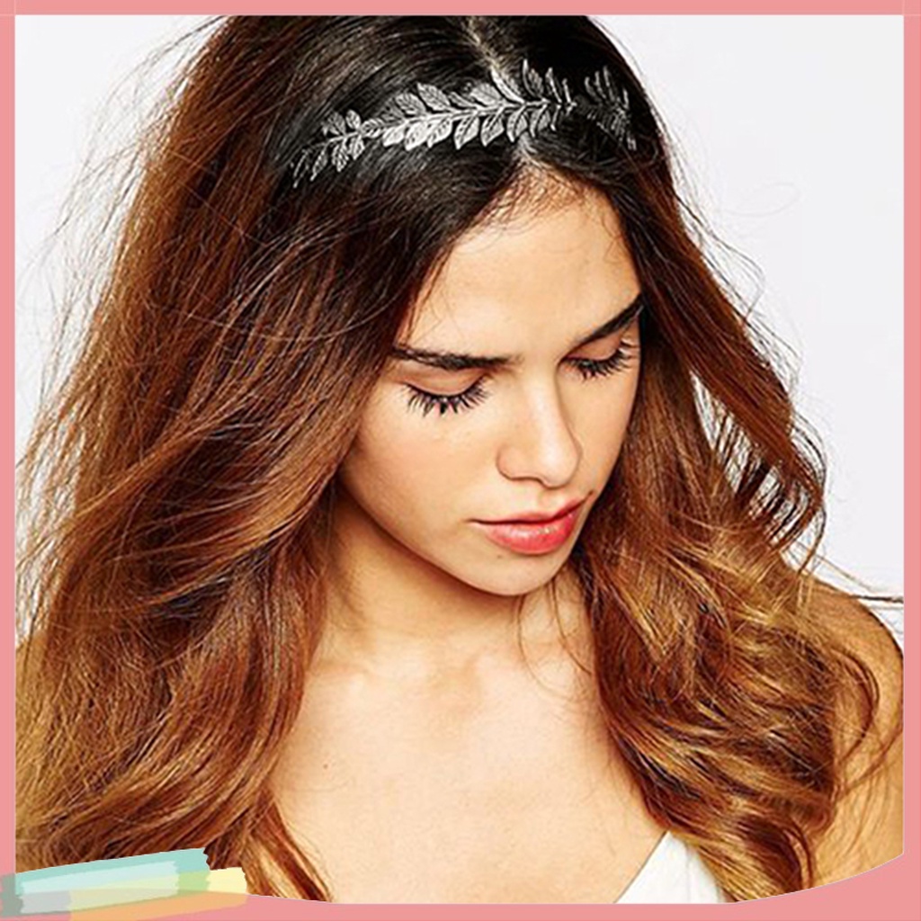 Băng đô cài tóc hình vòng lá thời trang cá tính cho nữ