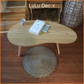 Bàn trà, sofa - bàn học tập, làm việc tạo hình hạt đậu, chân gỗ tháo lắp - lulu decor