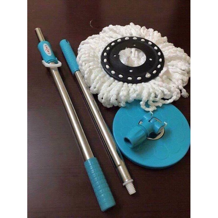 Bộ Cán Chổi Lau Nhà 360 Độ Cây Inox Bàn Nhựa, Bông Lau Nhà Thay Thế