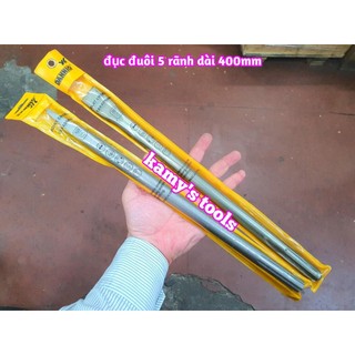 Mũi đục nhọn đục dẹp 18mm đuôi 5 rãnh sds-max dài 400mm dannio