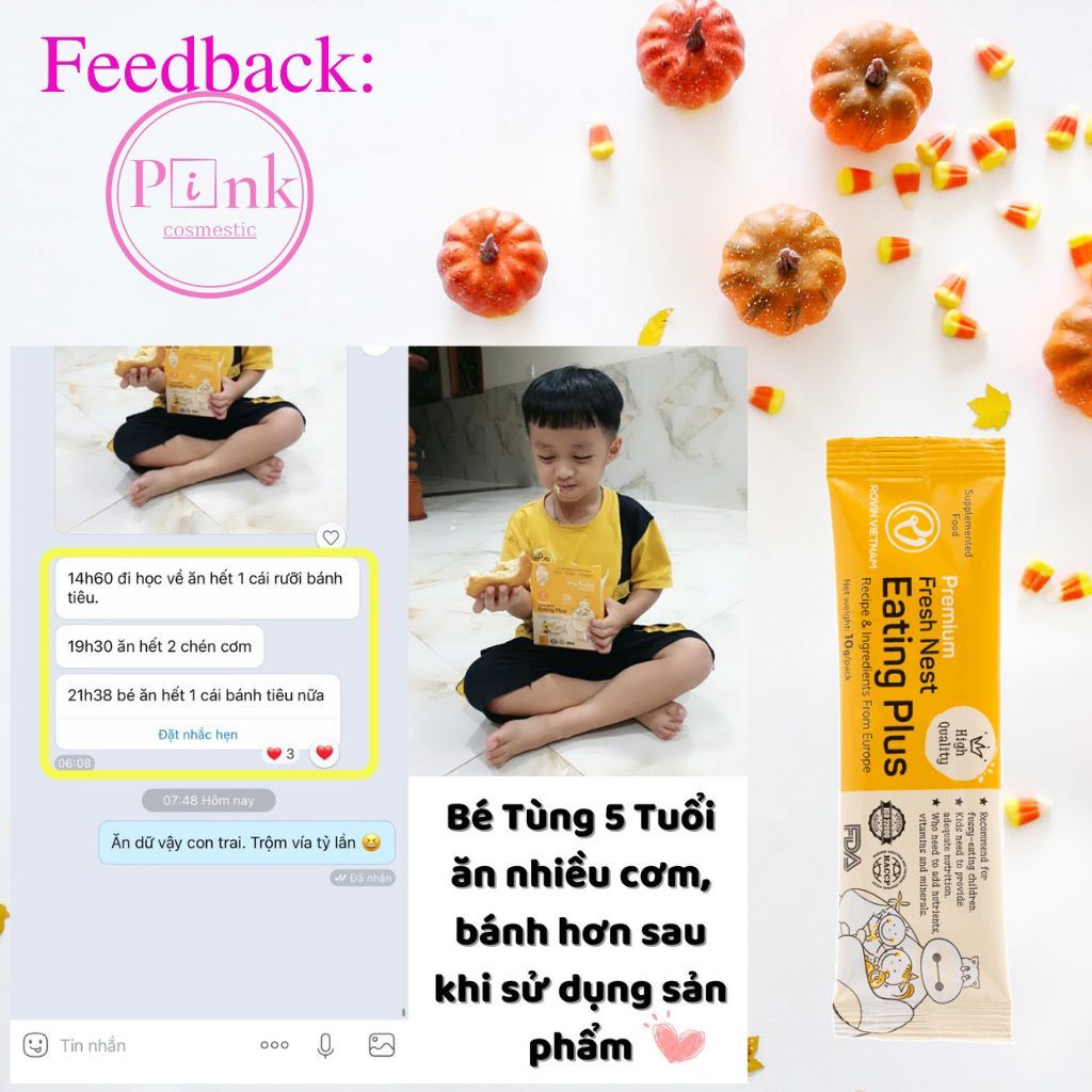 Thanh Yến Tươi Eating Plus Giúp Trẻ Hết Biếng Ăn, Tăng Sức Đề Kháng Hộp 20 Thanh