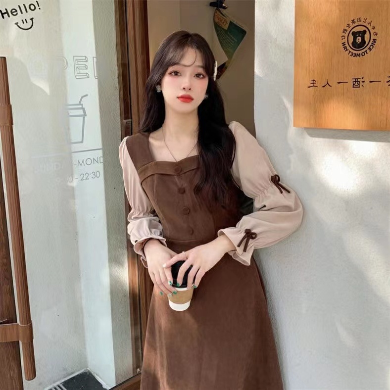 Đầm Dài Tay Thiết Kế Mới Thời Trang Mùa Thu Đông Theo Phong Cách Pháp