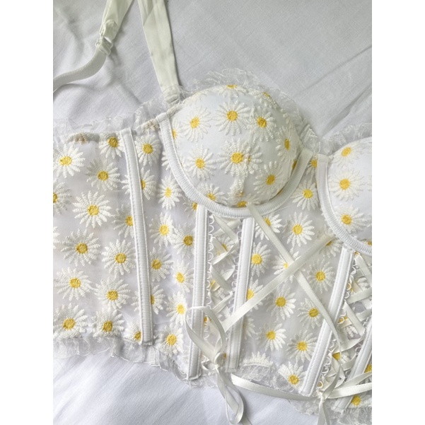 Áo Corset Ren Cúp Ngực - Corset Ren Vintage