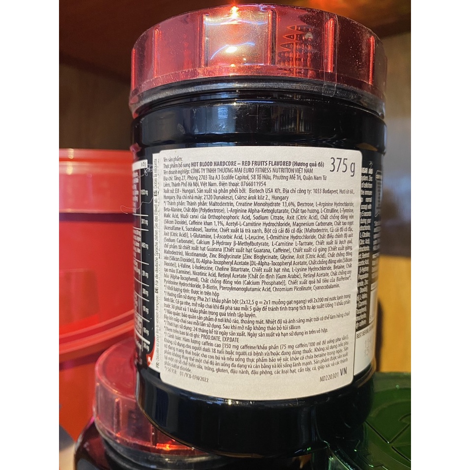 HOT BLOOD PRE WORKOUT SCITEC NUTRITION - TĂNG SỨC MẠNH - WSPT