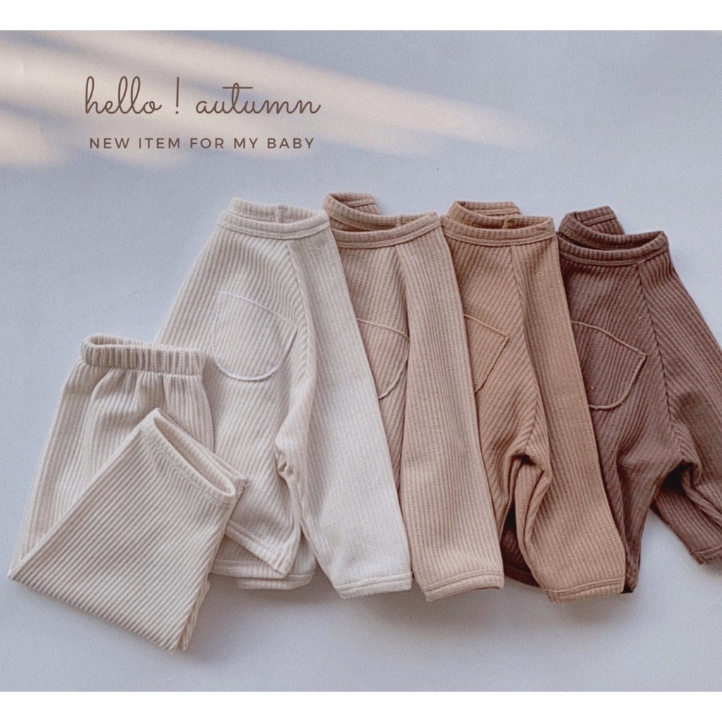 Bộ Quần Áo Dài Tay Thu Đông Cho Bé Trai Bé Gái, Bộ Quần Áo Trẻ Em Mặc Nhà